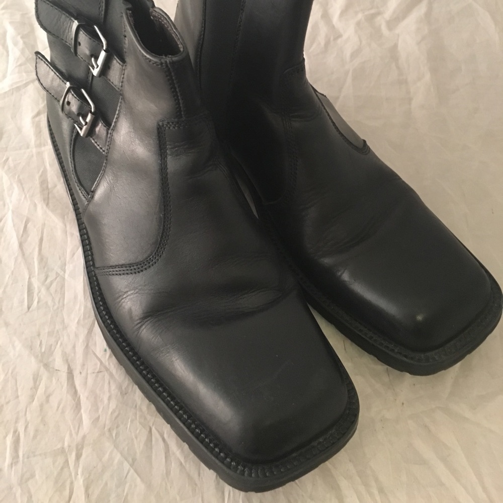 Kenneth Cole squared Toe black dress boots sz 12